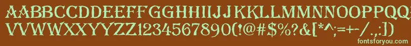 AAlgeriusbrk Font – Green Fonts on Brown Background