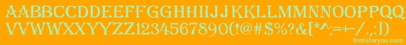 AAlgeriusbrk Font – Green Fonts on Orange Background
