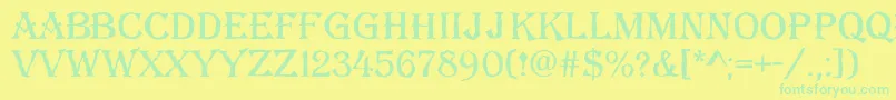 AAlgeriusbrk Font – Green Fonts on Yellow Background