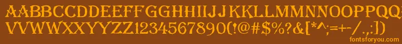 AAlgeriusbrk-Schriftart – Orangefarbene Schriften auf braunem Hintergrund
