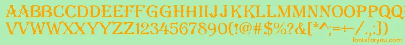 AAlgeriusbrk-Schriftart – Orangefarbene Schriften auf grünem Hintergrund
