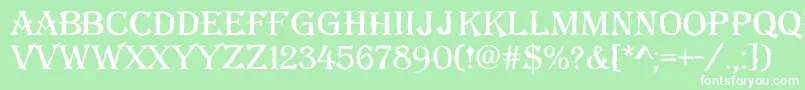 フォントAAlgeriusbrk – 緑の背景に白い文字