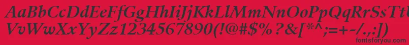 GuardiLt76BoldItalic Font – Black Fonts on Red Background