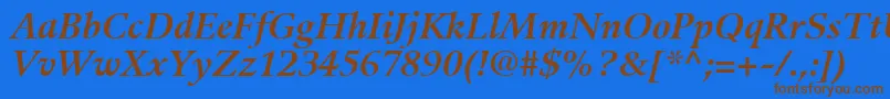 Шрифт GuardiLt76BoldItalic – коричневые шрифты на синем фоне