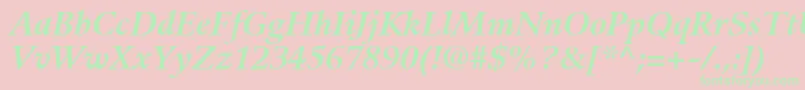 GuardiLt76BoldItalic Font – Green Fonts on Pink Background