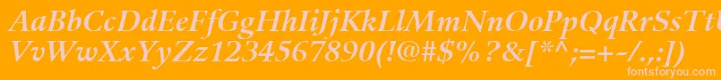 GuardiLt76BoldItalic Font – Pink Fonts on Orange Background