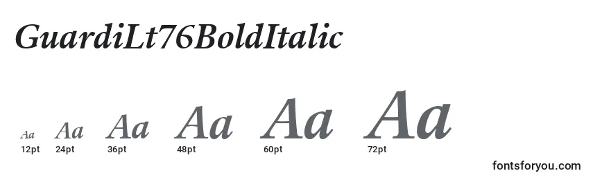 GuardiLt76BoldItalic Font Sizes