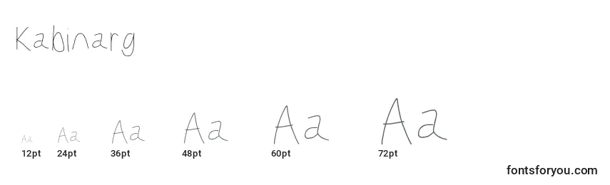 sizes of kabinarg font, kabinarg sizes