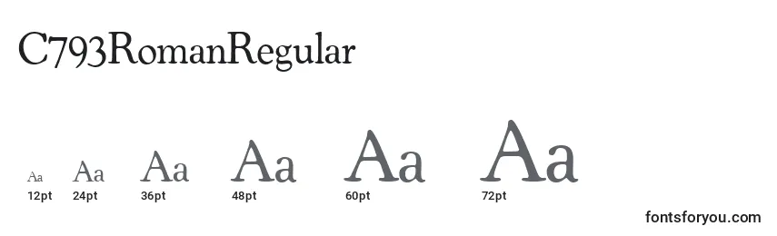 sizes of c793romanregular font, c793romanregular sizes