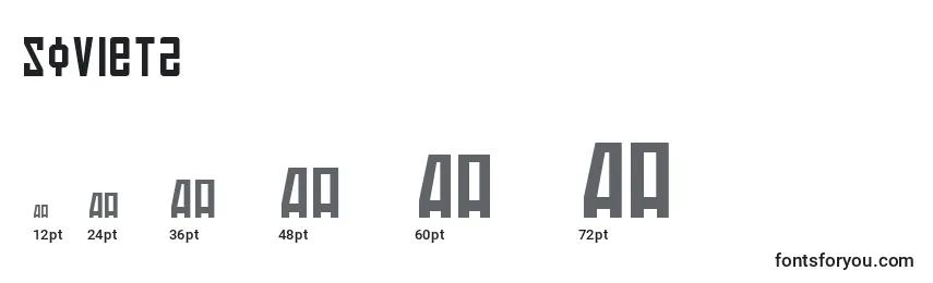 sizes of soviet2 font, soviet2 sizes