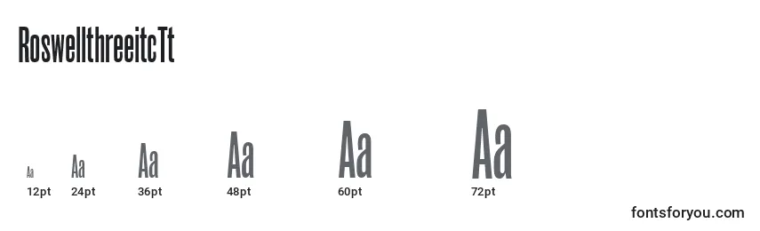 sizes of roswellthreeitctt font, roswellthreeitctt sizes
