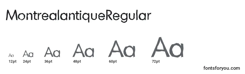 sizes of montrealantiqueregular font, montrealantiqueregular sizes