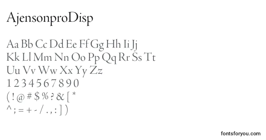 characters of ajensonprodisp font, letter of ajensonprodisp font, alphabet of  ajensonprodisp font