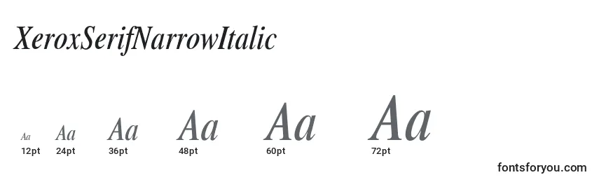 sizes of xeroxserifnarrowitalic font, xeroxserifnarrowitalic sizes