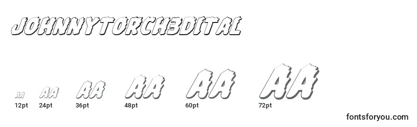 sizes of johnnytorch3dital font, johnnytorch3dital sizes