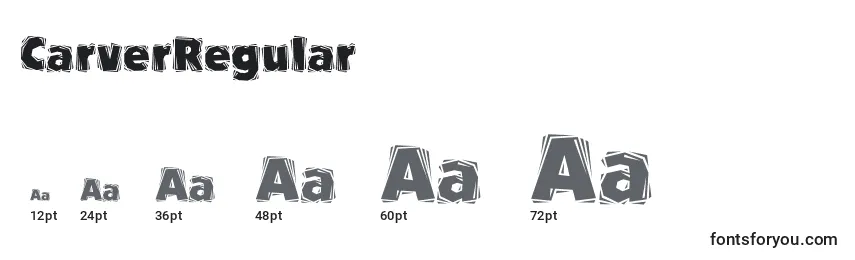 sizes of carverregular font, carverregular sizes