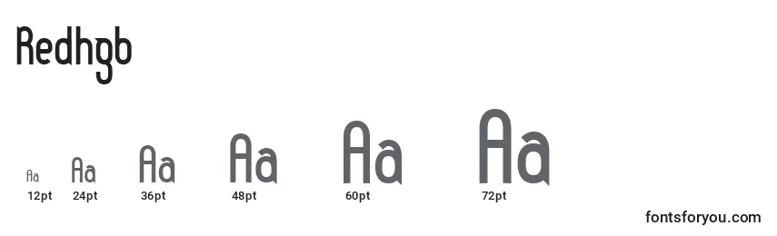 sizes of redhgb font, redhgb sizes