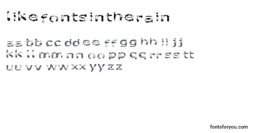 characters of likefontsintherain font, letter of likefontsintherain font, alphabet of  likefontsintherain font