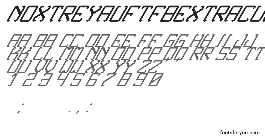 characters of noxtreyauftfbextracursive font, letter of noxtreyauftfbextracursive font, alphabet of  noxtreyauftfbextracursive font