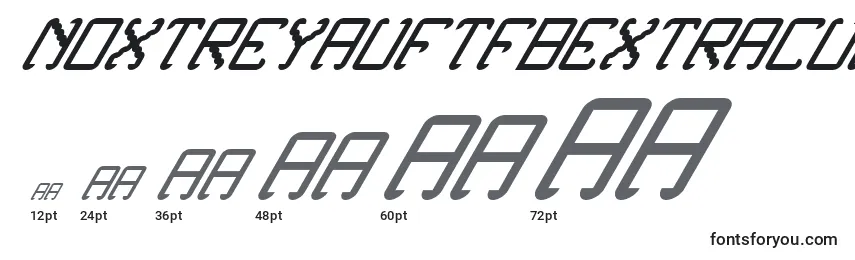 sizes of noxtreyauftfbextracursive font, noxtreyauftfbextracursive sizes