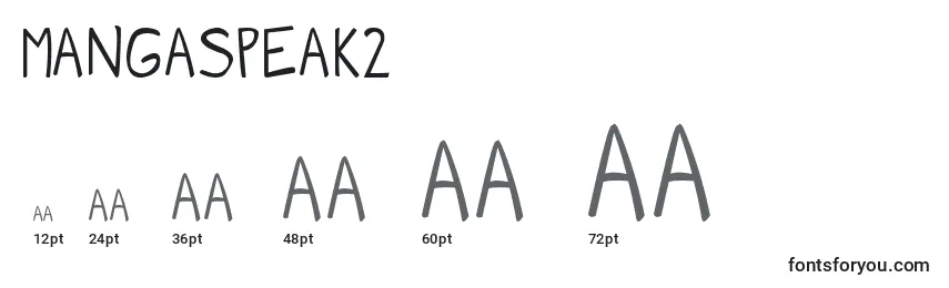 sizes of mangaspeak2 font, mangaspeak2 sizes