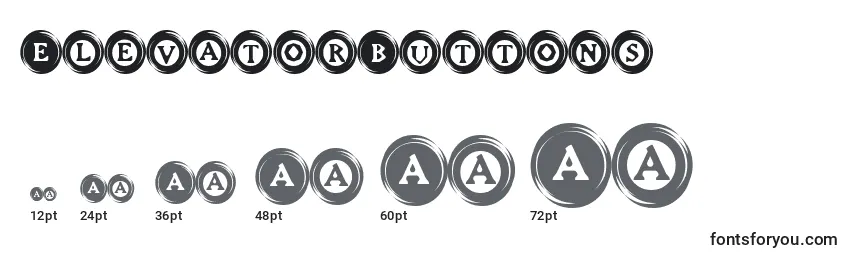 sizes of elevatorbuttons font, elevatorbuttons sizes