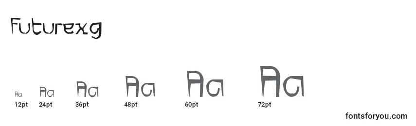 sizes of futurexg font, futurexg sizes