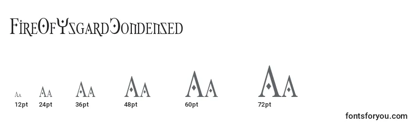 sizes of fireofysgardcondensed font, fireofysgardcondensed sizes