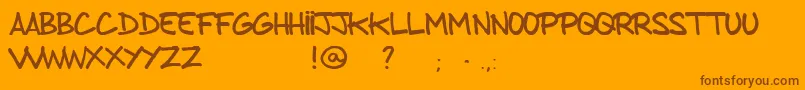 Fonte FromBrushToCaps – fontes marrons em um fundo laranja