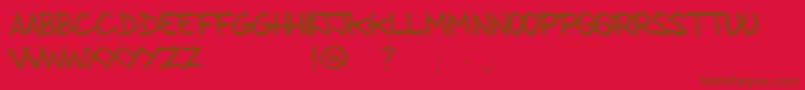 FromBrushToCaps-fontti – ruskeat fontit punaisella taustalla