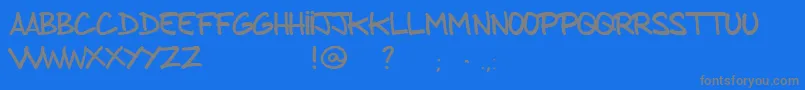 FromBrushToCaps Font – Gray Fonts on Blue Background