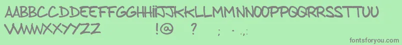 FromBrushToCaps-Schriftart – Graue Schriften auf grünem Hintergrund