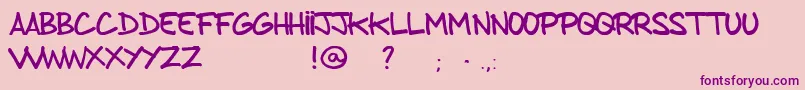 Czcionka FromBrushToCaps – fioletowe czcionki na różowym tle