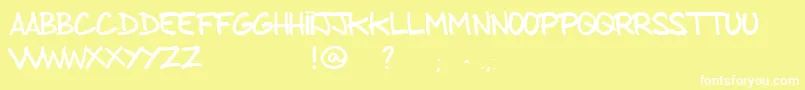 FromBrushToCaps-Schriftart – Weiße Schriften auf gelbem Hintergrund