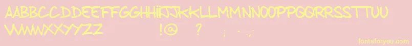 FromBrushToCaps Font – Yellow Fonts on Pink Background