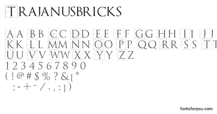 A fonte Trajanusbricks – alfabeto, números, caracteres especiais