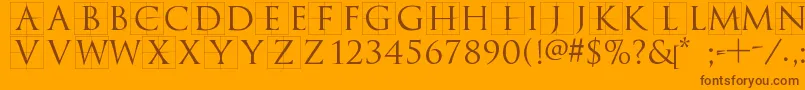 Trajanusbricks Font – Brown Fonts on Orange Background