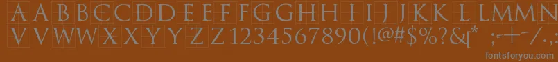Trajanusbricks-Schriftart – Graue Schriften auf braunem Hintergrund