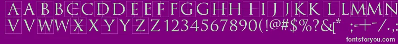 Trajanusbricks Font – Green Fonts on Purple Background