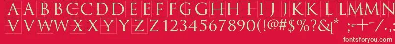 Trajanusbricks Font – Green Fonts on Red Background