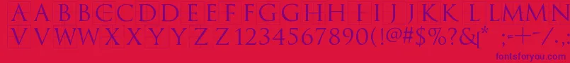 Trajanusbricks Font – Purple Fonts on Red Background