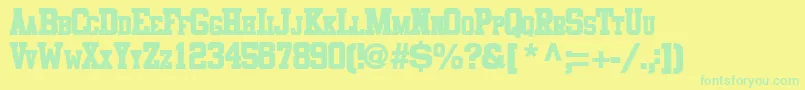 Шрифт Cosmicflushtext8Bold – зелёные шрифты на жёлтом фоне