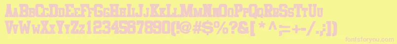 Cosmicflushtext8Bold-fontti – vaaleanpunaiset fontit keltaisella taustalla