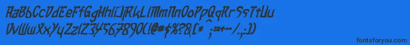 TaibaijanBoldItalic Font – Black Fonts on Blue Background