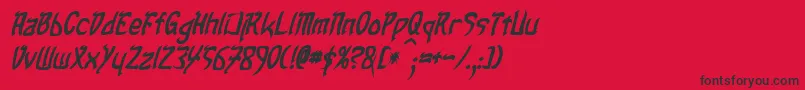 TaibaijanBoldItalic Font – Black Fonts on Red Background