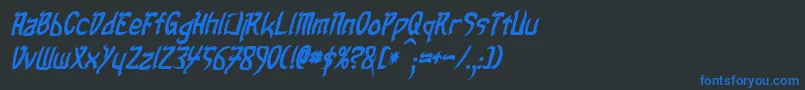 TaibaijanBoldItalic Font – Blue Fonts on Black Background