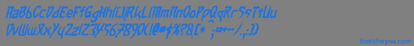 TaibaijanBoldItalic Font – Blue Fonts on Gray Background