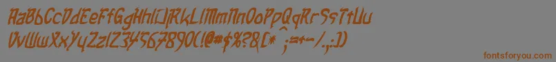 TaibaijanBoldItalic Font – Brown Fonts on Gray Background