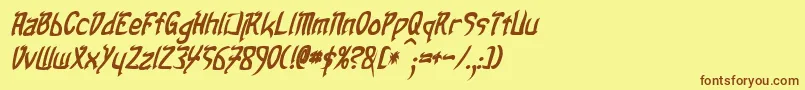 TaibaijanBoldItalic Font – Brown Fonts on Yellow Background