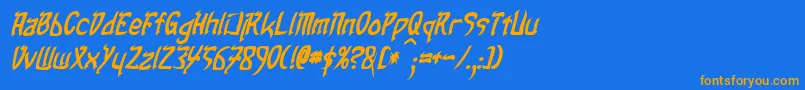 TaibaijanBoldItalic Font – Orange Fonts on Blue Background